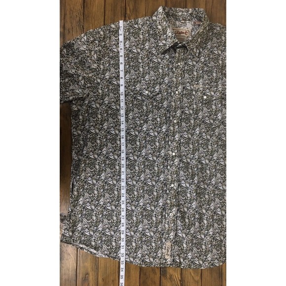 Rafter C Mens Long Sleeve Button Down Paisley Pattern Pearl Snap Shirt size 2XL - Picture 11 of 11